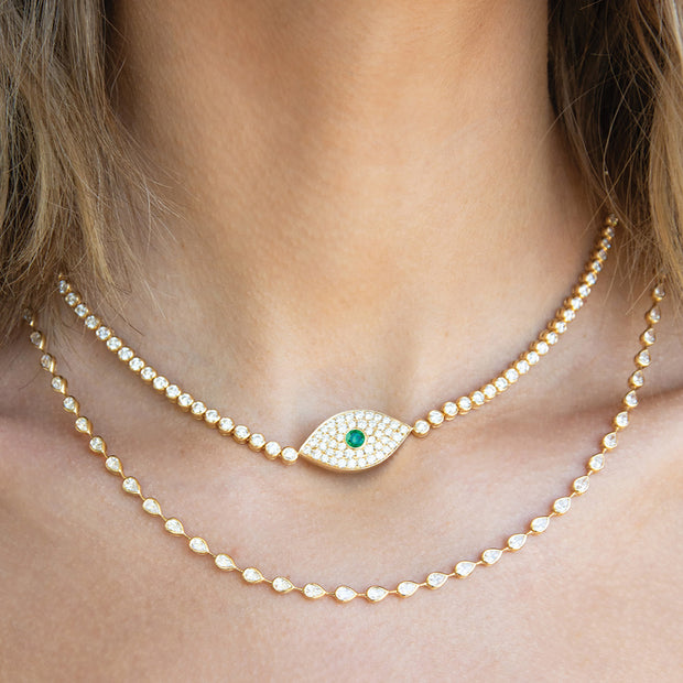 RAINDROP PEAR BEZELED DIAMOND CHOKER