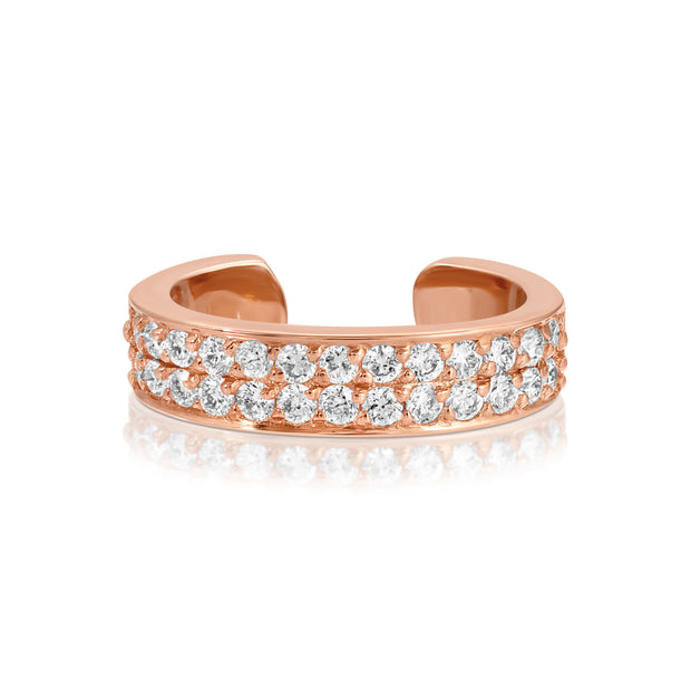 TWO ROW DIAMOND EAR CUFF