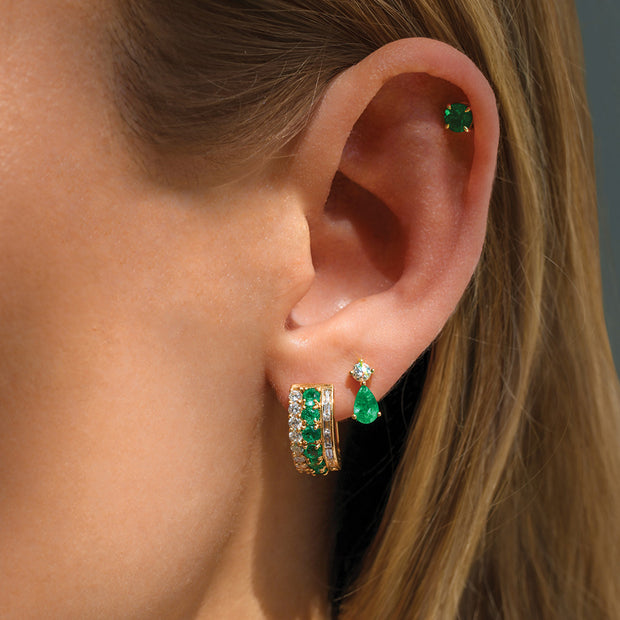 EMERALD VIOLET STUD EARRINGS