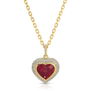RUBELLITE TOURMALINE HEART SHAPE PENDANT