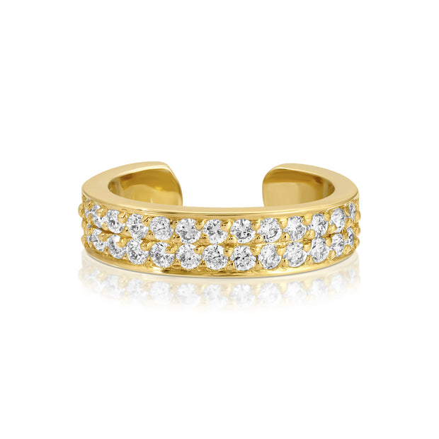 TWO ROW DIAMOND EAR CUFF