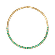 LARGE EMERALD CUT BEZEL EMERALD CHOKER