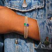 HEPBURN BRACELET WITH HEART SHAPED BLUE SAPPHIRE CENTER