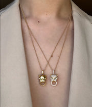 DIAMOND PANTHER KNOCKER NECKLACE