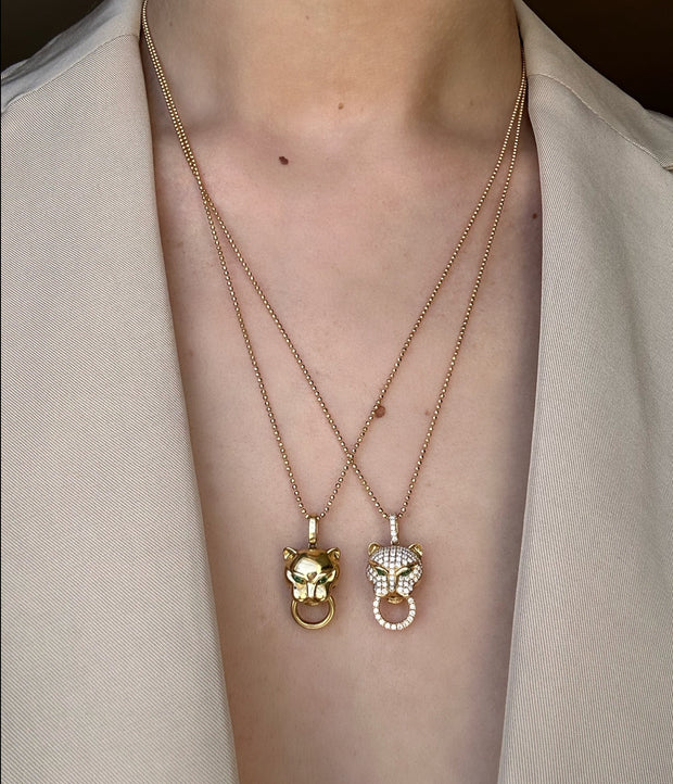 DIAMOND PANTHER KNOCKER NECKLACE