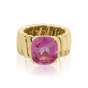 LARGE ZOE RING WITH PINK SAPPHIRE CUSHION CENTER