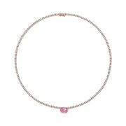 PINK SAPPHIRE OVAL DIAMOND HEPBURN CHOKER