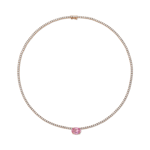 PINK SAPPHIRE OVAL DIAMOND HEPBURN CHOKER