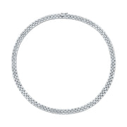THREE ROW BAGUETTE DIAMOND CHOKER