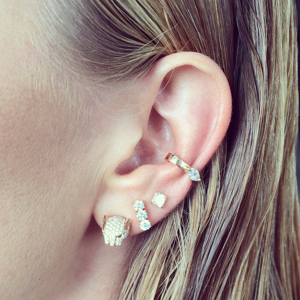 DIAMOND PANTHER STUD EARRINGS