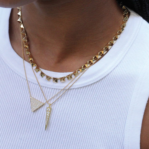 LARGE DIAMOND TRIANGLE NECKLACE