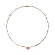 PINK SAPPHIRE OVAL DIAMOND HEPBURN CHOKER