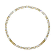 THREE ROW BAGUETTE DIAMOND CHOKER