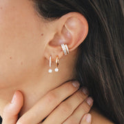 SINGLE HUGGIE WITH PEAR DIAMOND DROP