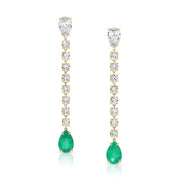 LARGE ROPE EARRINGS WITH COLOMBIAN EMERALD DROP