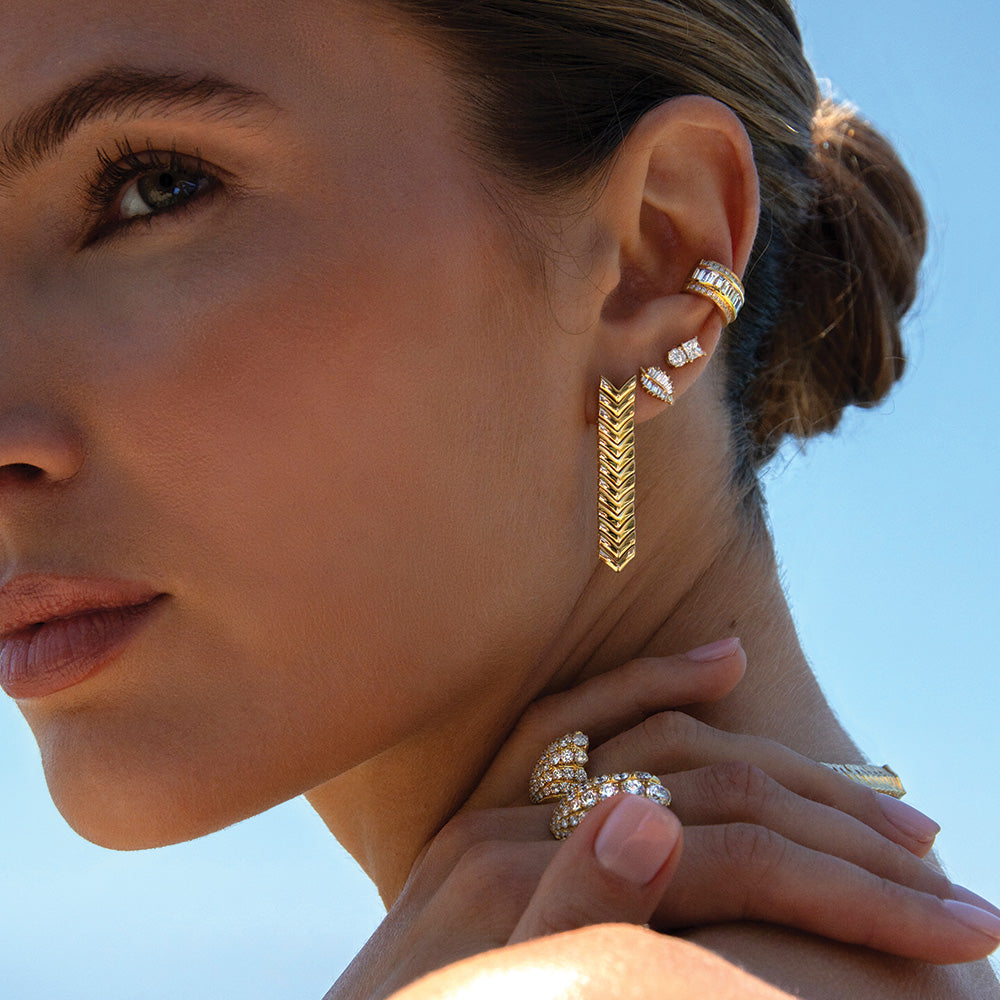 GOLD ZIPPER DROP EARRINGS – Anita Ko