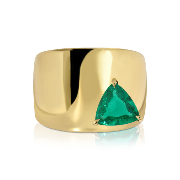 GALAXY RING WITH TRILLION COLOMBIAN EMERALD