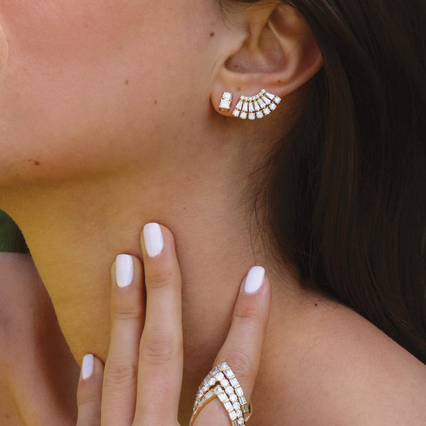 AVA FLOATING DIAMOND STUDS