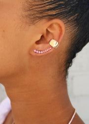 FLOATING PINK SAPPHIRE EARRING