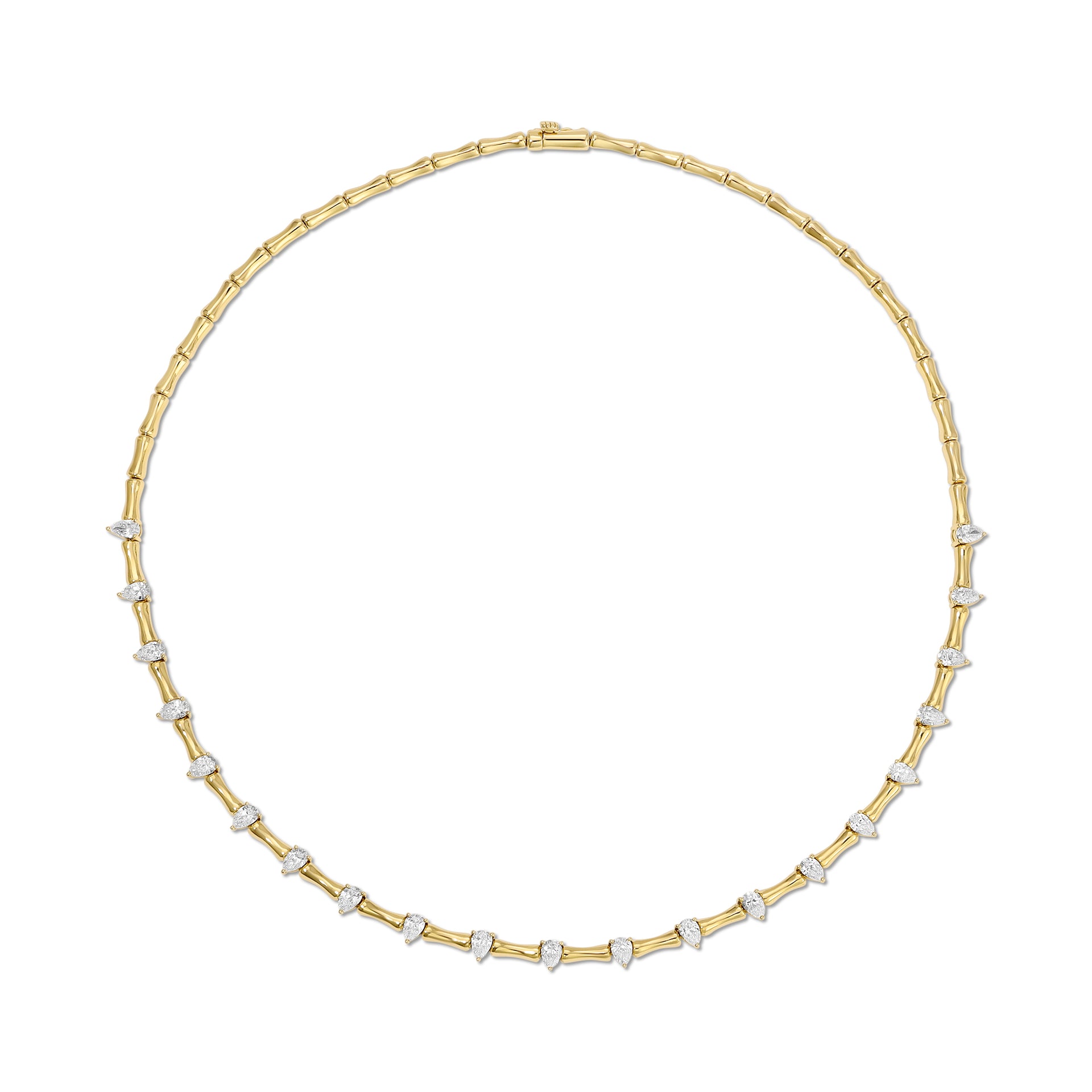  BAMBOO CHOKER WITH PEAR DIAMONDS