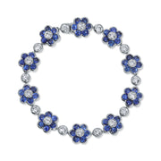 BLUE SAPPHIRE  AND DIAMOND FLORA BRACELET