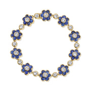 BLUE SAPPHIRE  AND DIAMOND FLORA BRACELET