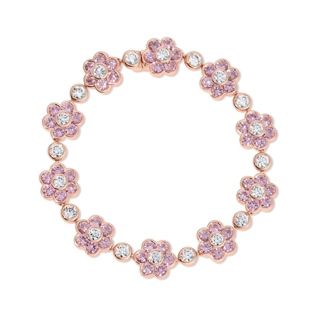 PINK SAPPHIRE AND DIAMOND FLORA BRACELET