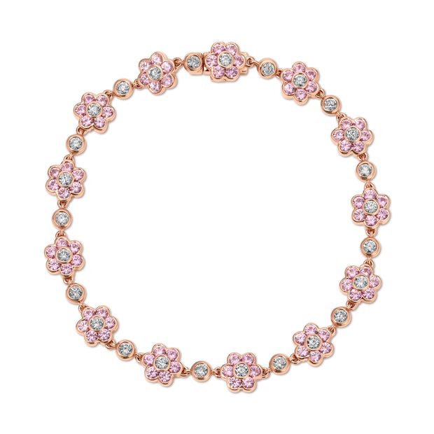 SMALL PINK SAPPHIRE AND DIAMOND FLORA BRACELET