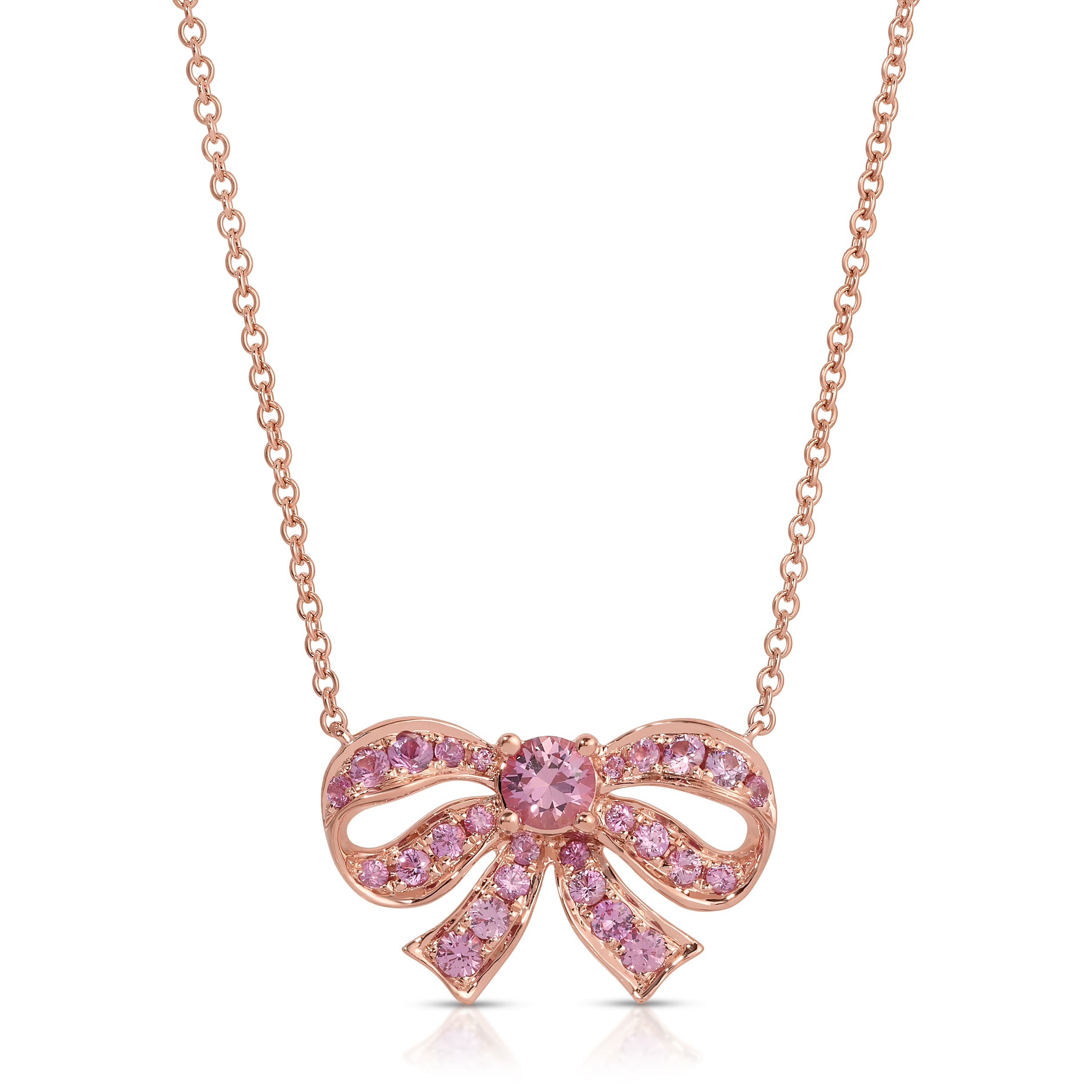 ネックレス・ペンダント August Harmony Bow Slide Necklace BMH1770 Pandora Sparkling Bow Gold-Plated Necklace | REEDS Jewelers