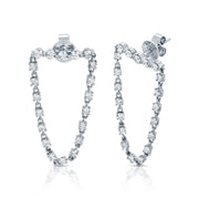 BAR DIAMOND LOOP EARRINGS