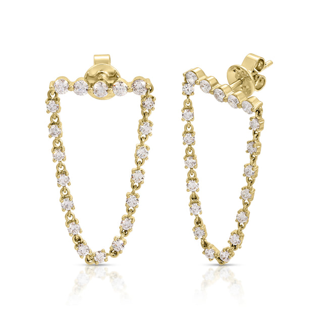 anita ko BAR DIAMOND LOOP EARRINGS