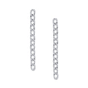 LONG DIAMOND CHAIN LINK EARRINGS