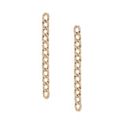 LONG DIAMOND CHAIN LINK EARRINGS