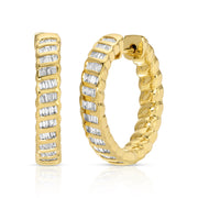 THIN BAGUETTE DIAMOND ZOE HOOPS