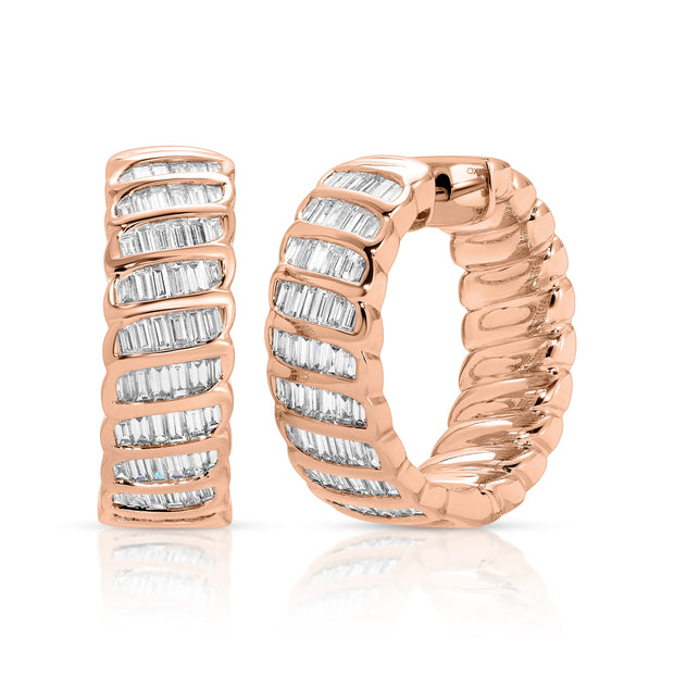 BAGUETTE DIAMOND ZOE HOOPS