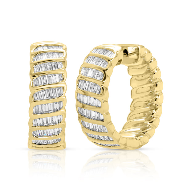 BAGUETTE DIAMOND ZOE HOOPS