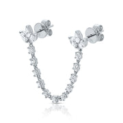 DIAMOND LOTUS DOUBLE PIERCING  EARRING