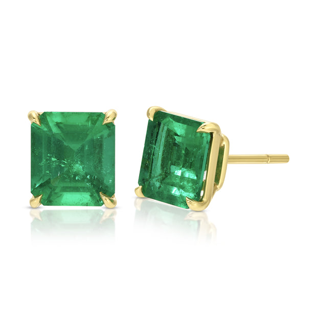 EMERALD CUT EMERALD STUDS