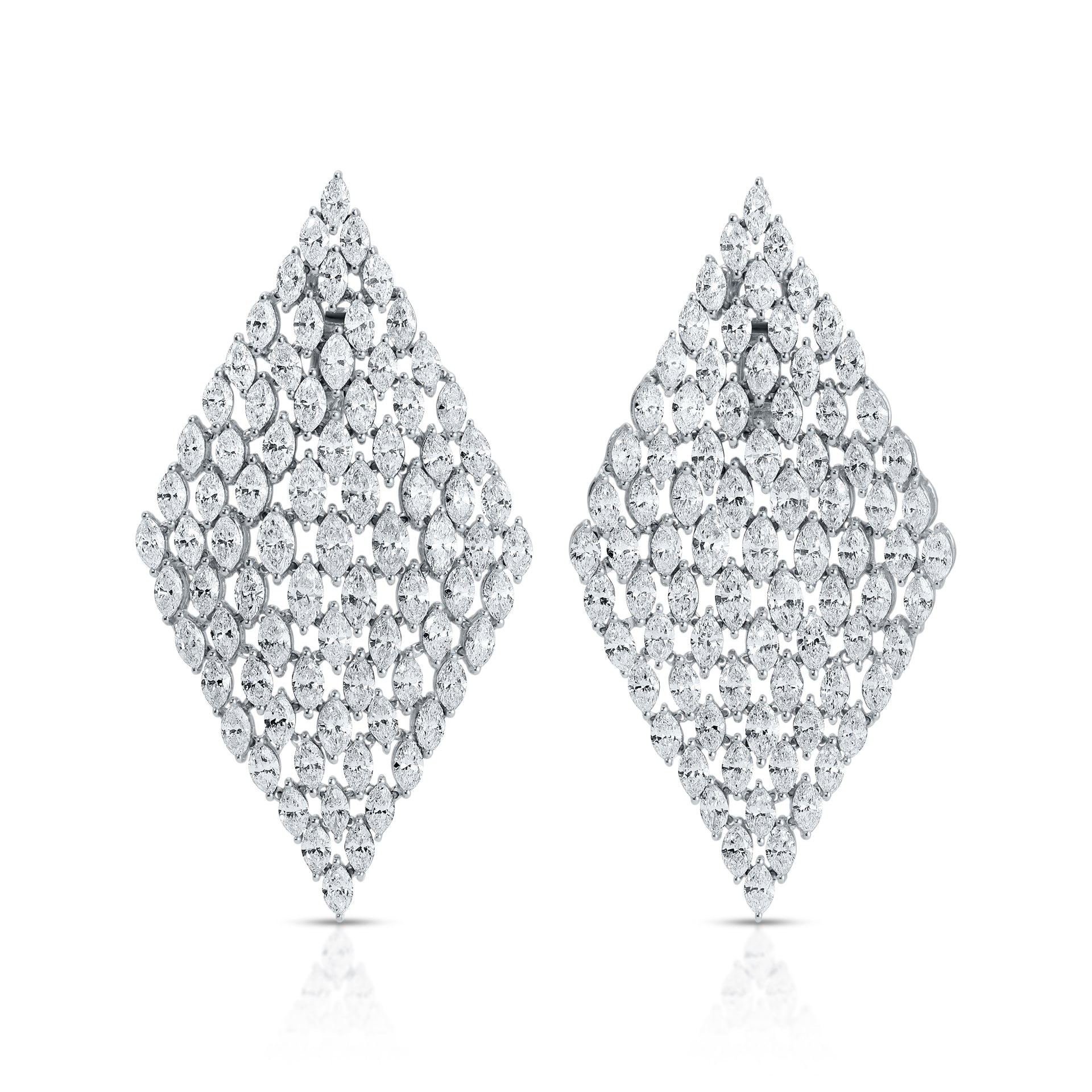  MESH MARQUIS DIAMOND EARRINGS