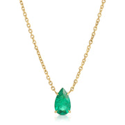 PEAR EMERALD NECKLACE
