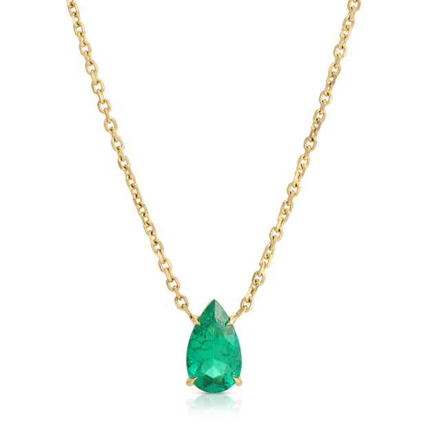 PEAR EMERALD NECKLACE