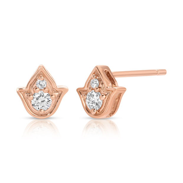 SMALL DIAMOND TULIP STUDS