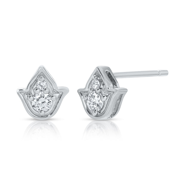 SMALL DIAMOND TULIP STUDS