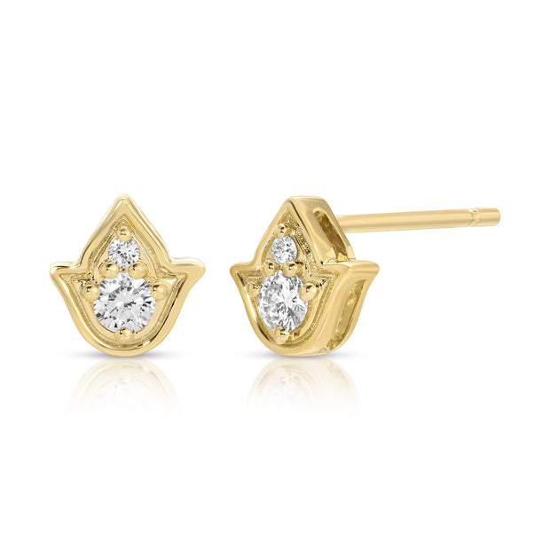 SMALL DIAMOND TULIP STUDS