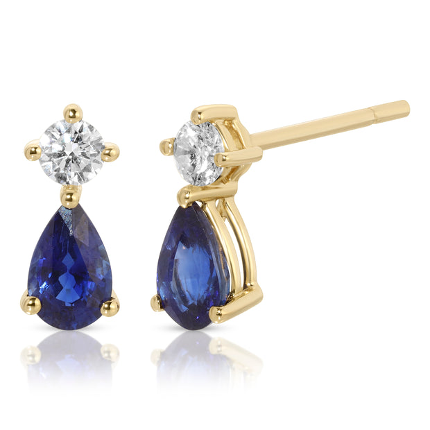 BLUE SAPPHIRE VIOLET STUD EARRINGS