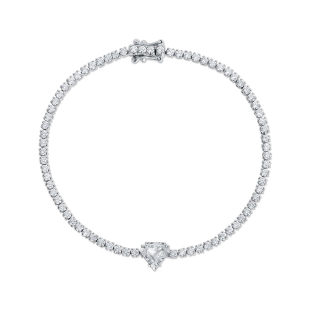 DIAMOND HEPBURN BRACELET WITH SHIELD CUT DIAMOND CENTER