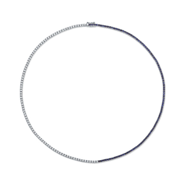 DIAMOND AND BLUE SAPPHIRE HEPBURN CHOKER 16"