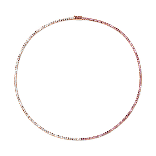 DIAMOND AND PINK SAPPHIRE HEPBURN CHOKER 16"