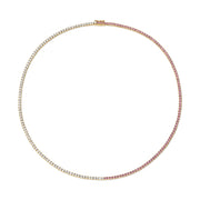 DIAMOND AND PINK SAPPHIRE HEPBURN CHOKER 16"