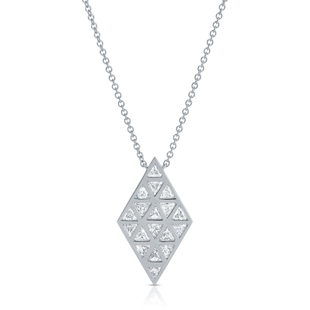 BEZELED DOUBLE TRILLLION PENDANT
